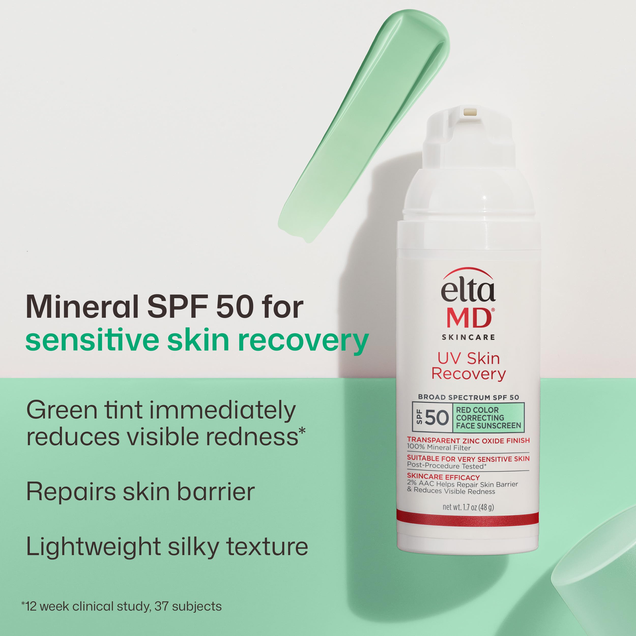 EltaMD lotion texture close-up demonstrating quick absorption
