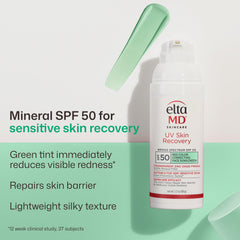 EltaMD lotion texture close-up demonstrating quick absorption