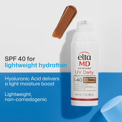 EltaMD pump dispensing sunscreen demonstrating easy application and measured use