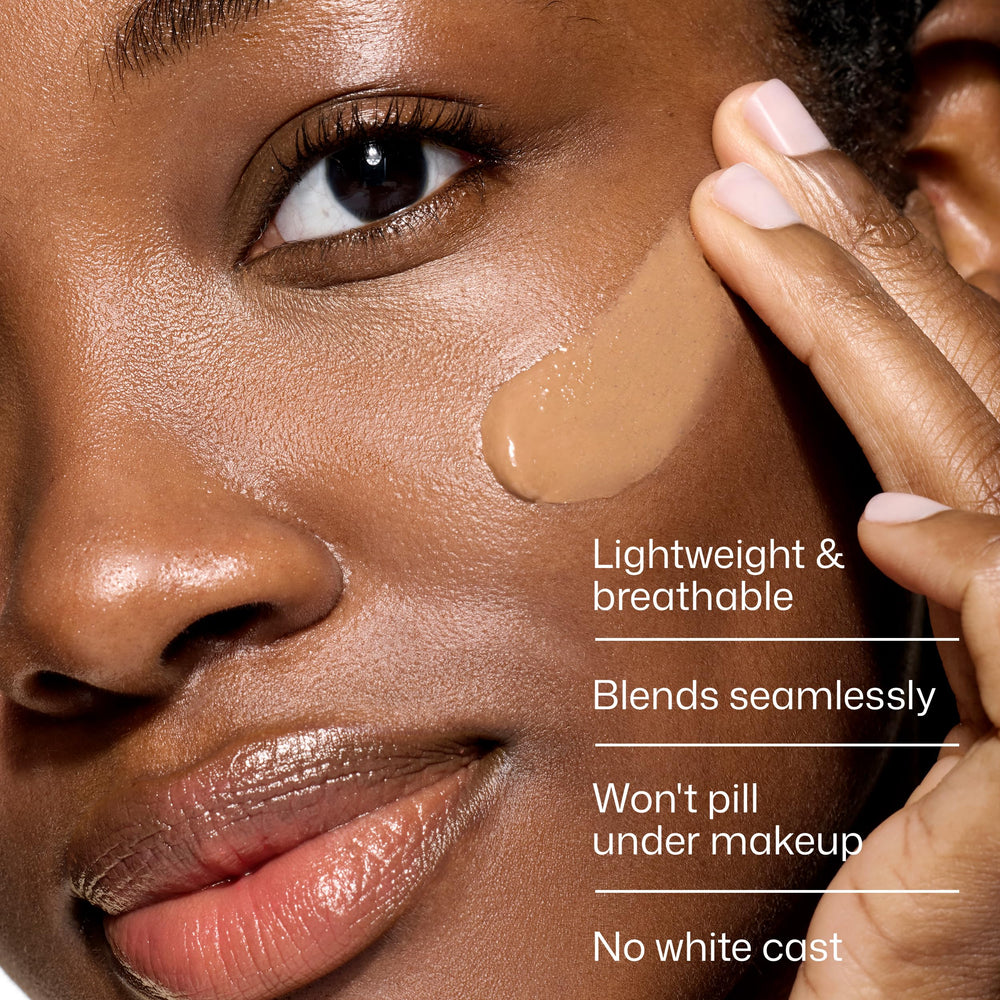 EltaMD texture close-up of tinted lotion showing smooth finish and blendable feel