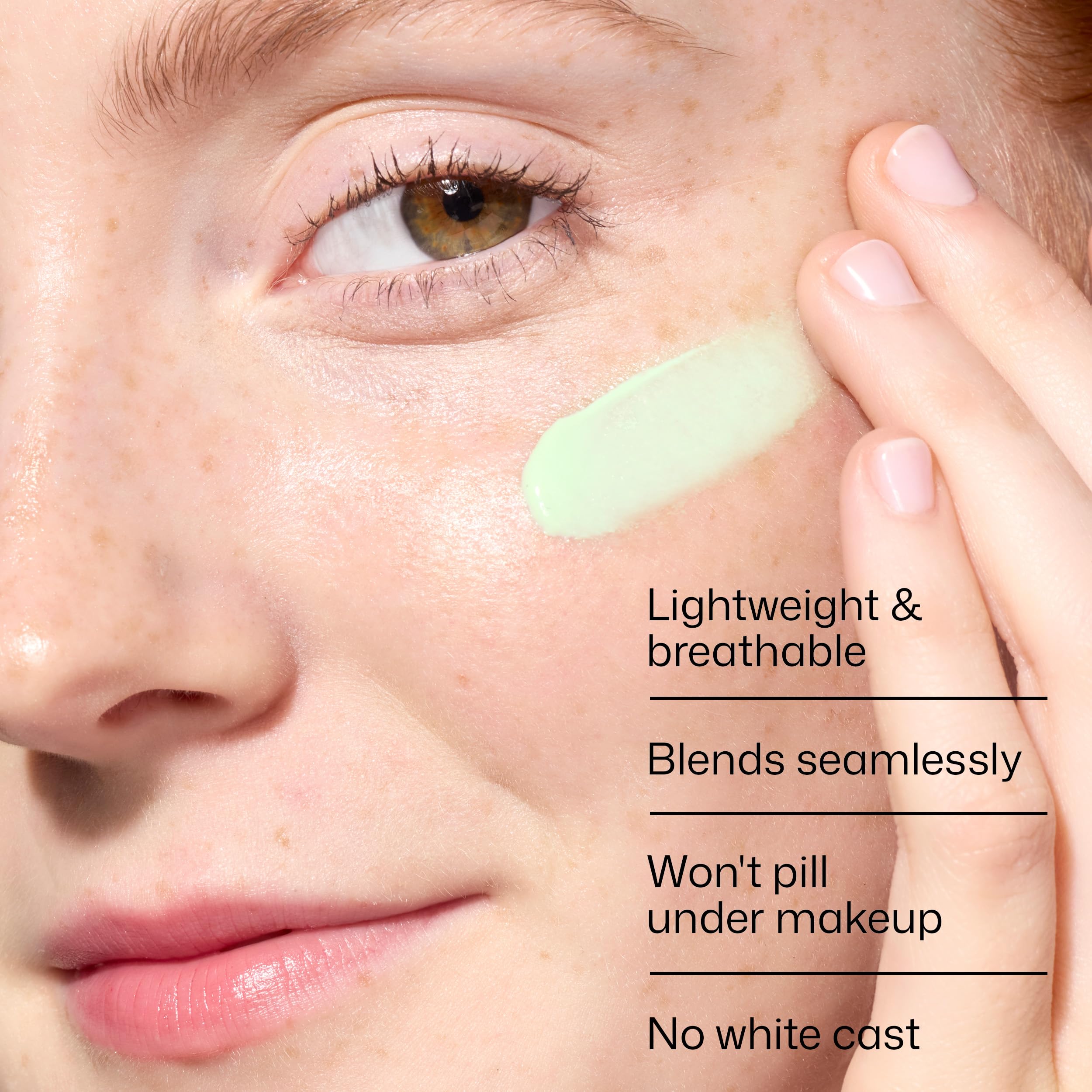 EltaMD green tint swatched on skin to neutralize redness