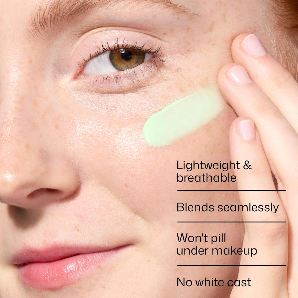 EltaMD green tint swatched on skin to neutralize redness