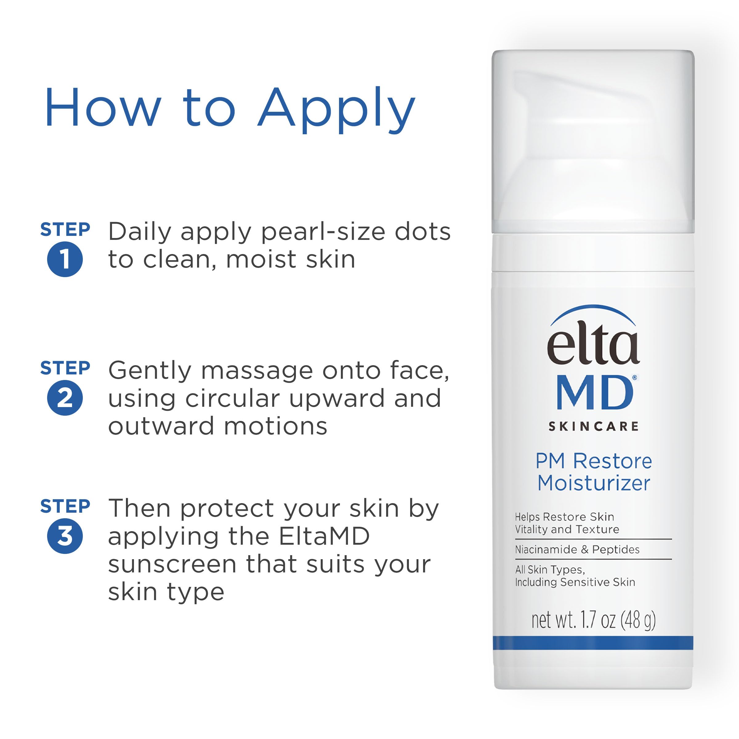EltaMD applied on back of hand demonstrating spreadability and hydration benefit