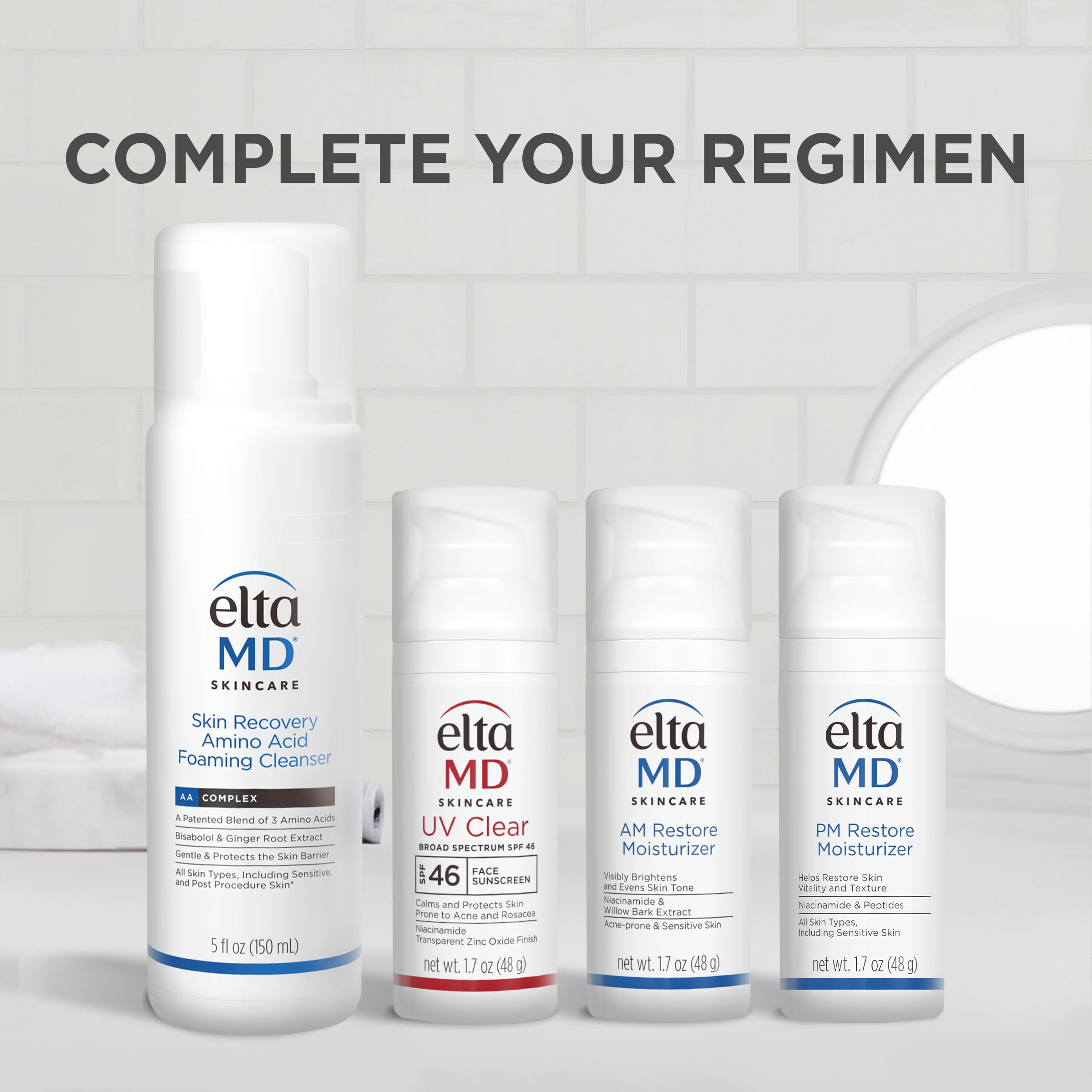 EltaMD layered over serum on cheek showing compatibility with serums and treatments