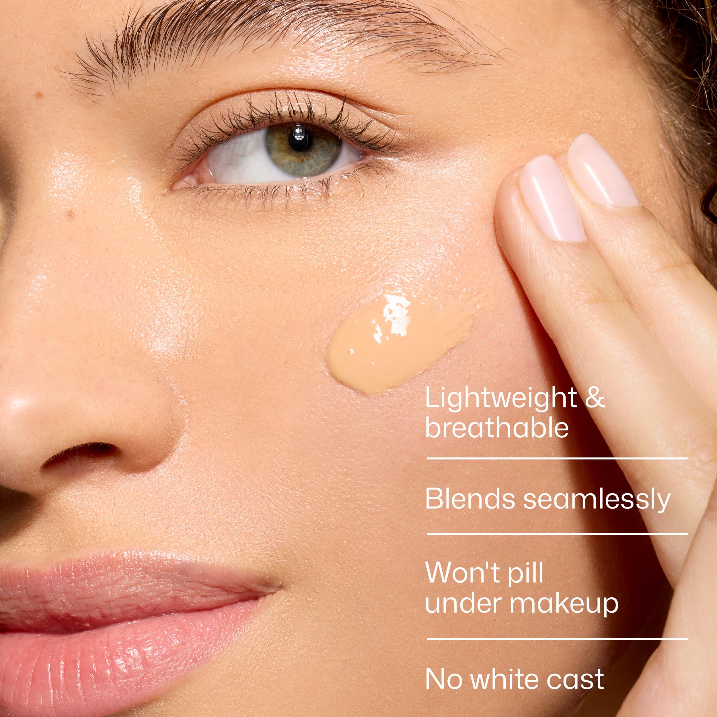 EltaMD applied under foundation showing smooth base and makeup-friendly benefit