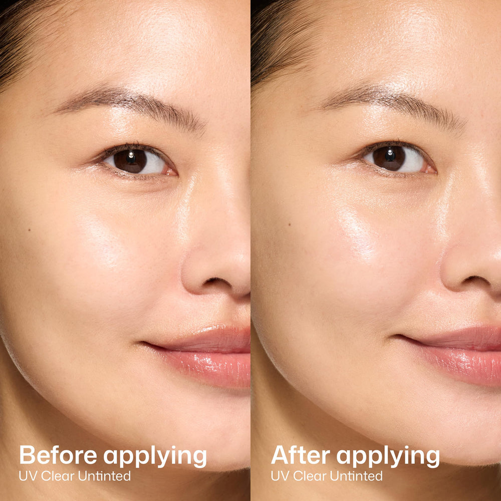 EltaMD applied under foundation, seamless layering for makeup wear