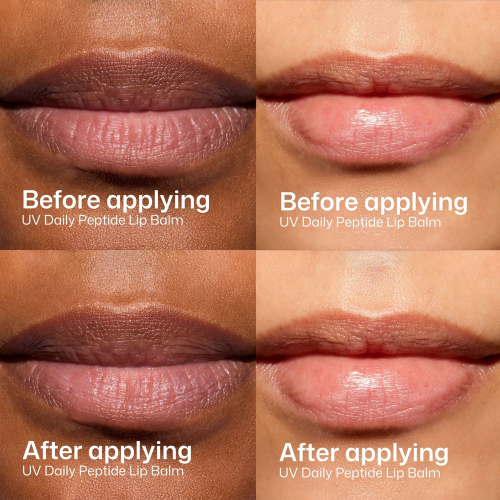EltaMD lip balm ingredient callout showing peptide and hyaluronic benefits