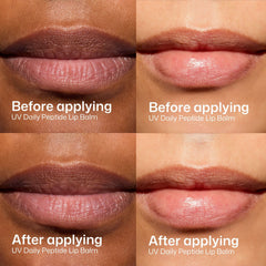 EltaMD lip balm ingredient callout showing peptide and hyaluronic benefits