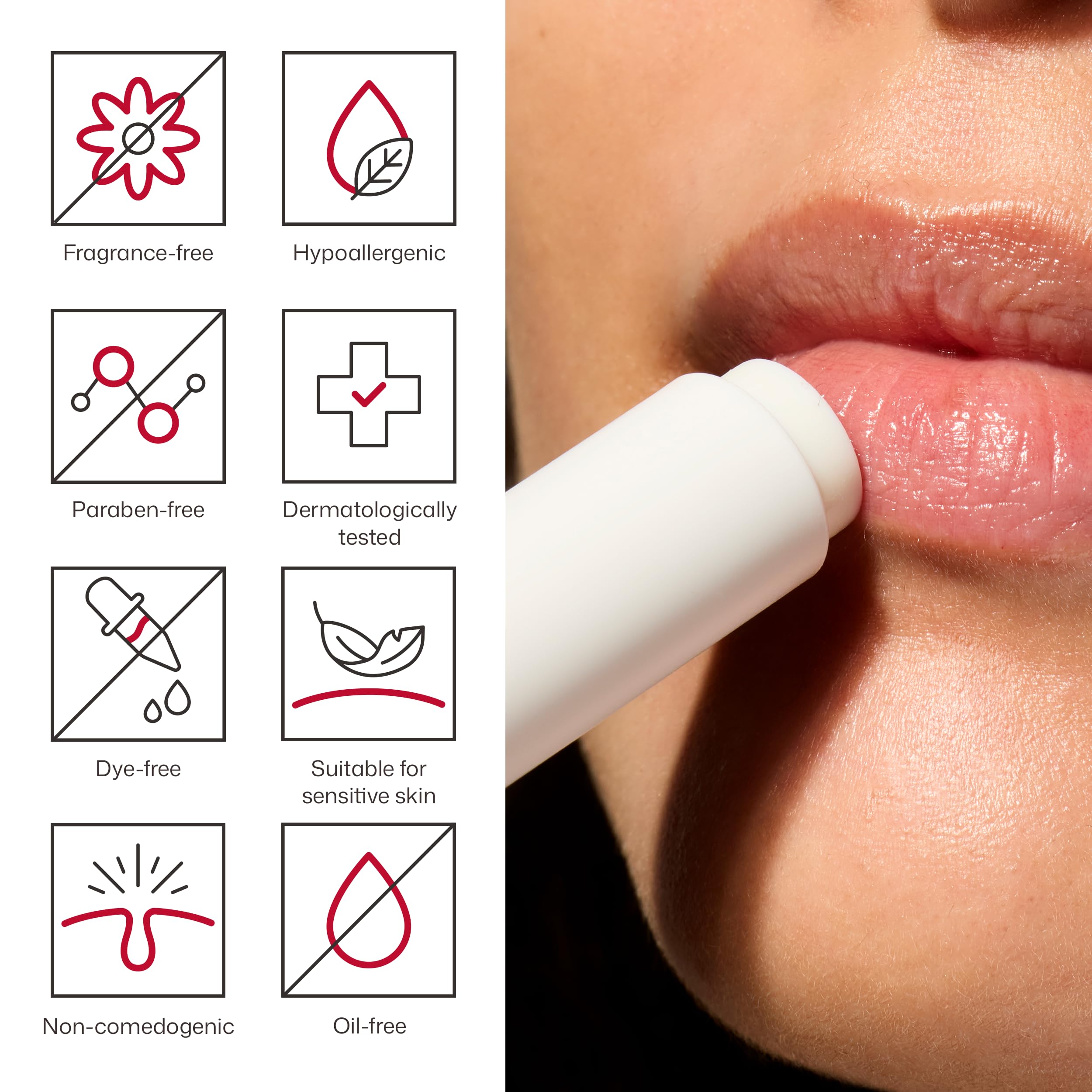EltaMD lip balm open cap view showing clean applicator and convenience