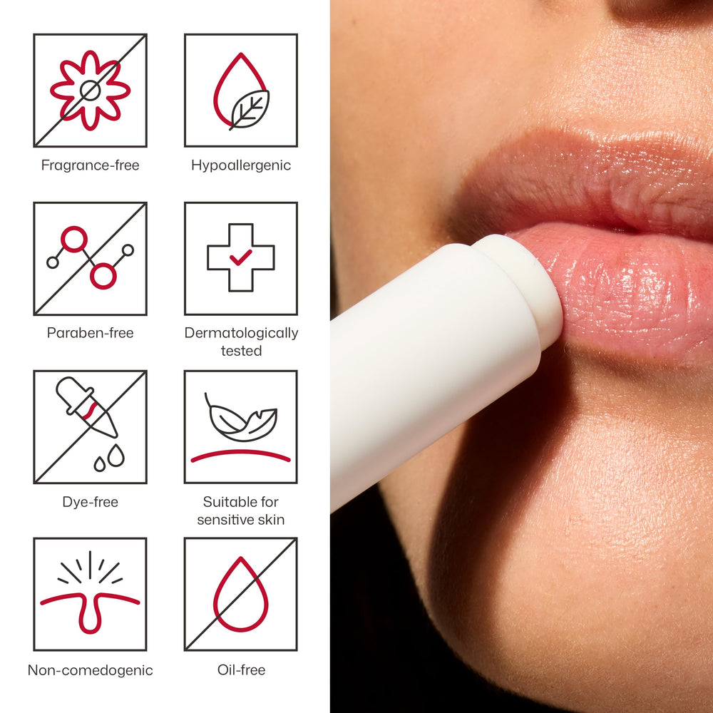 EltaMD lip balm open cap view showing clean applicator and convenience