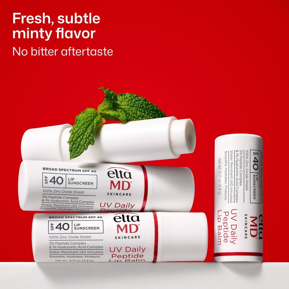 EltaMD lip balm size comparison with coin showing pocket-friendly portability