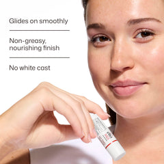 EltaMD lip balm texture close-up highlighting weightless, non-greasy finish