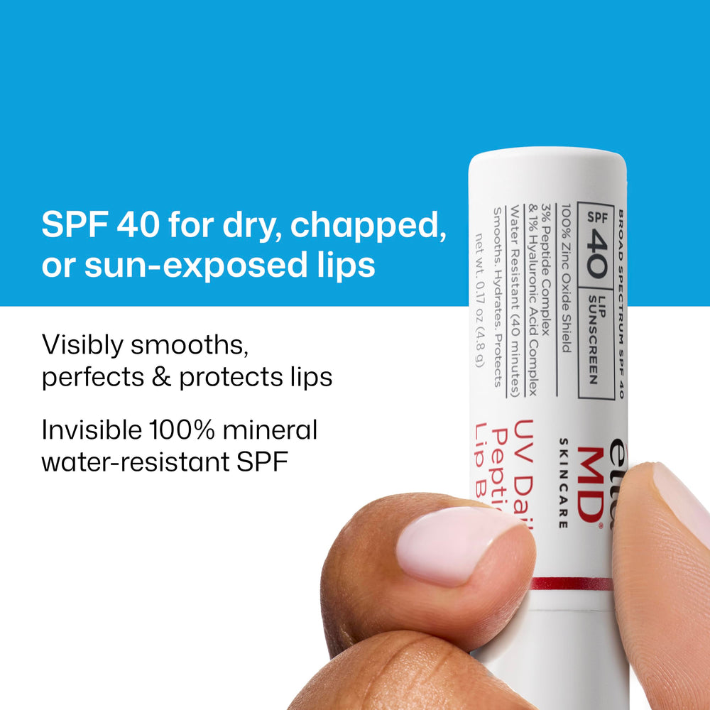 EltaMD lip balm twist-up tube detail showing smooth applicator for easy use