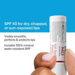 EltaMD lip balm twist-up tube detail showing smooth applicator for easy use