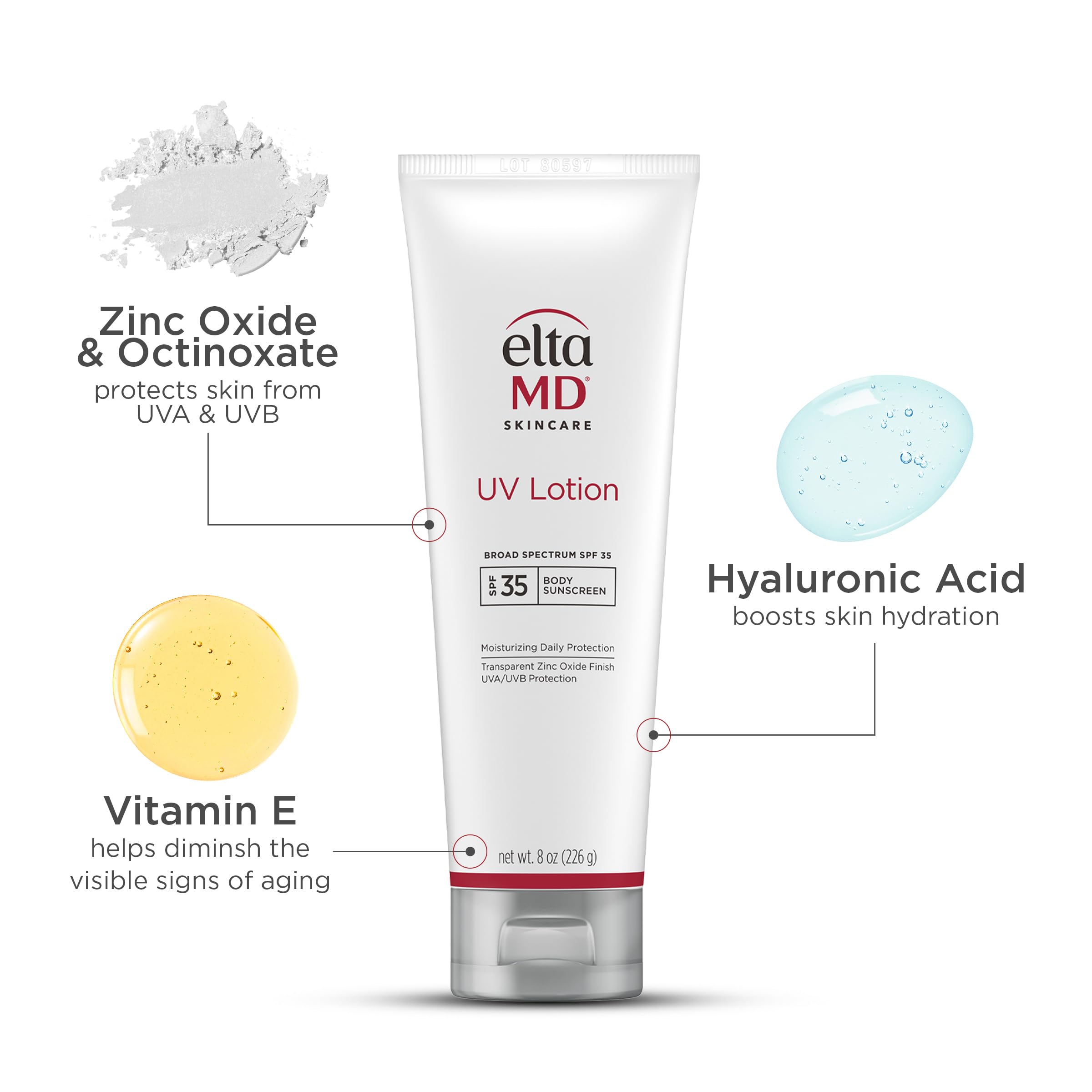 EltaMD applied to face showing clear finish and natural appearance