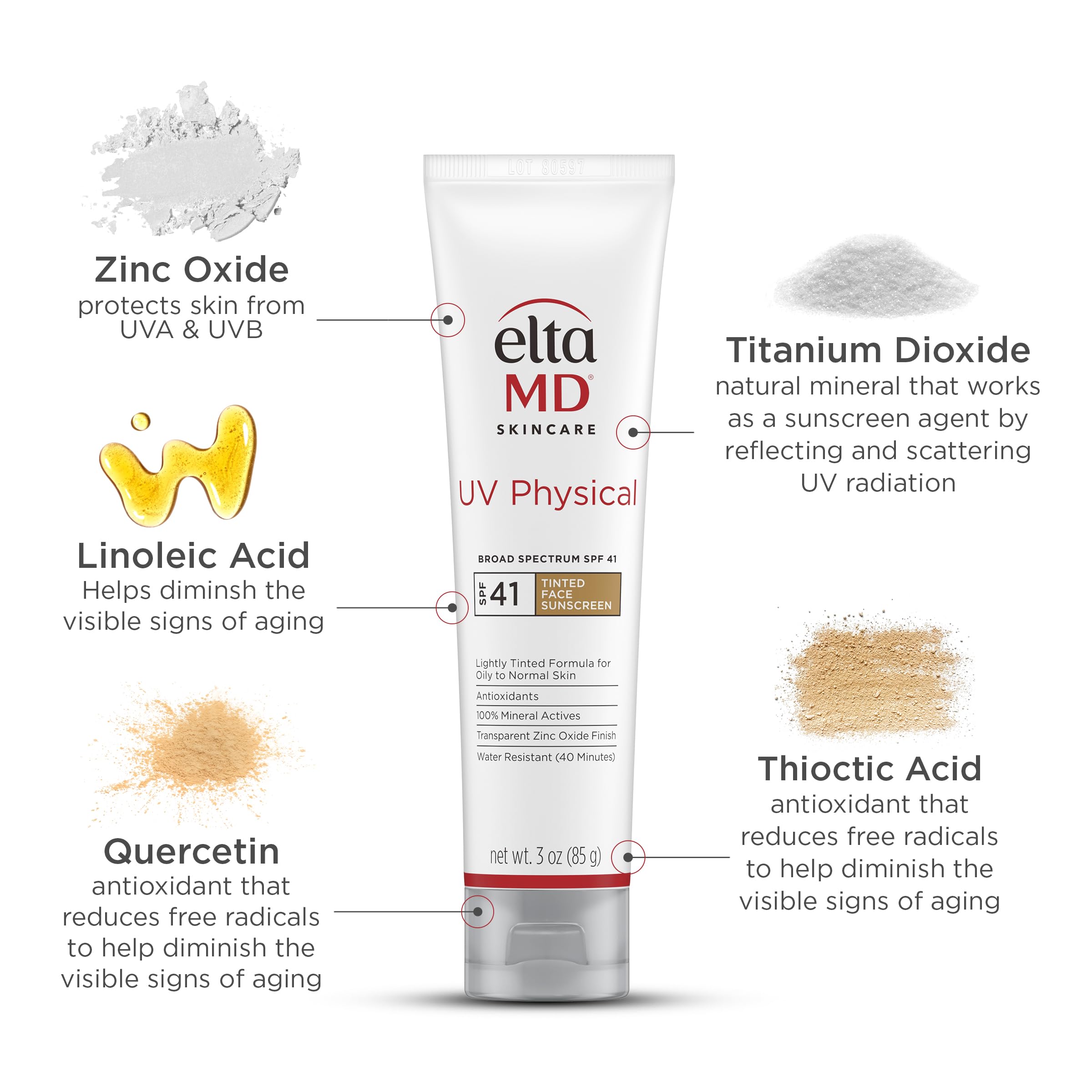 EltaMD applied under foundation demonstrating smoothing primer-like benefit