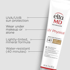 EltaMD dispense texture on hand highlighting smooth, matte application benefit