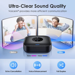 EMEET M0 Plus side ports and buttons showing USB‑C and controls for easy setup