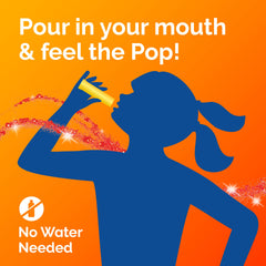Emergen-C Kidz crystals close-up showing fizzy texture for fun taste