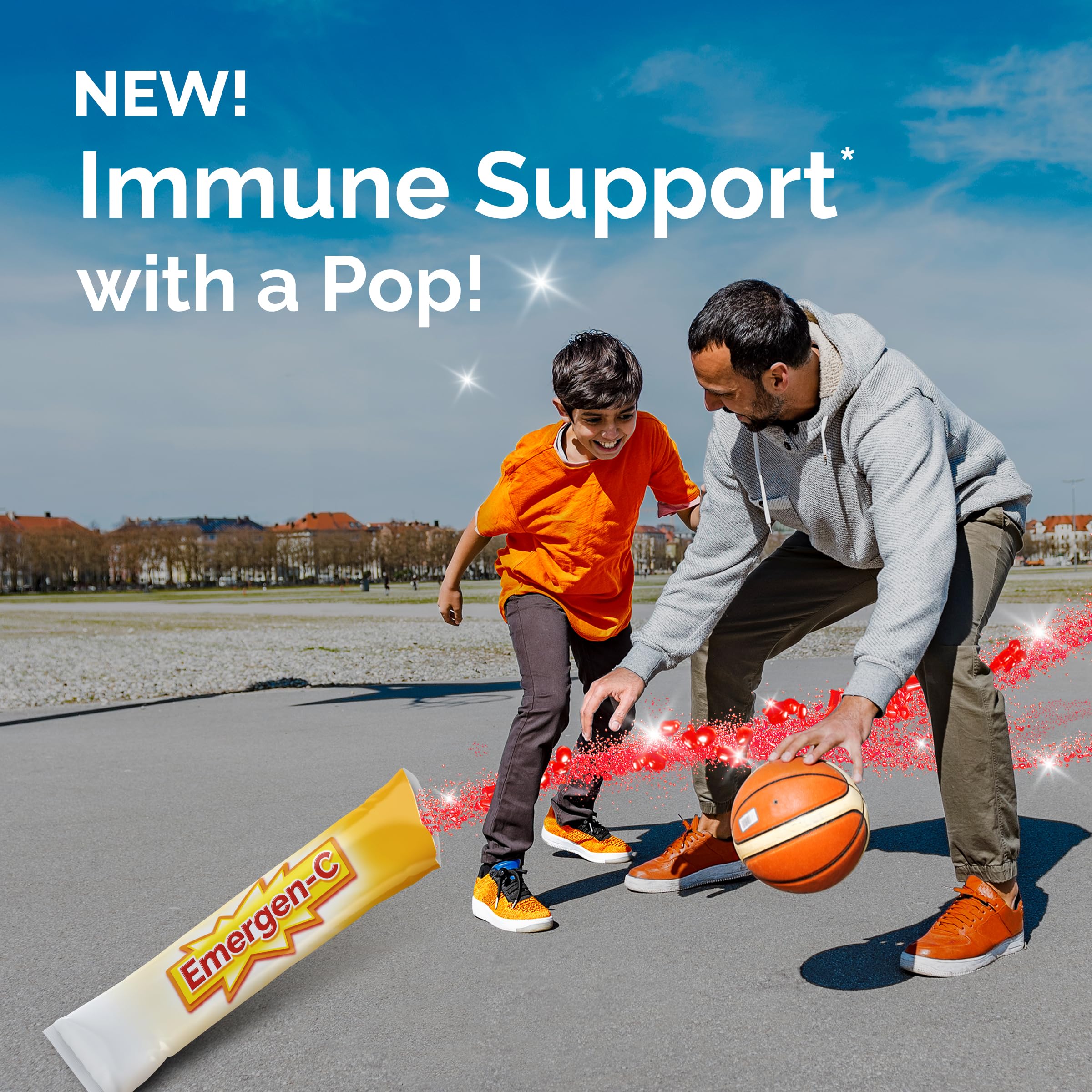 Emergen-C Kidz single stick packet visible for easy grab-and-go
