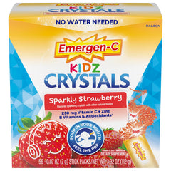 Emergen-C Kidz front box showing strawberry packets and count