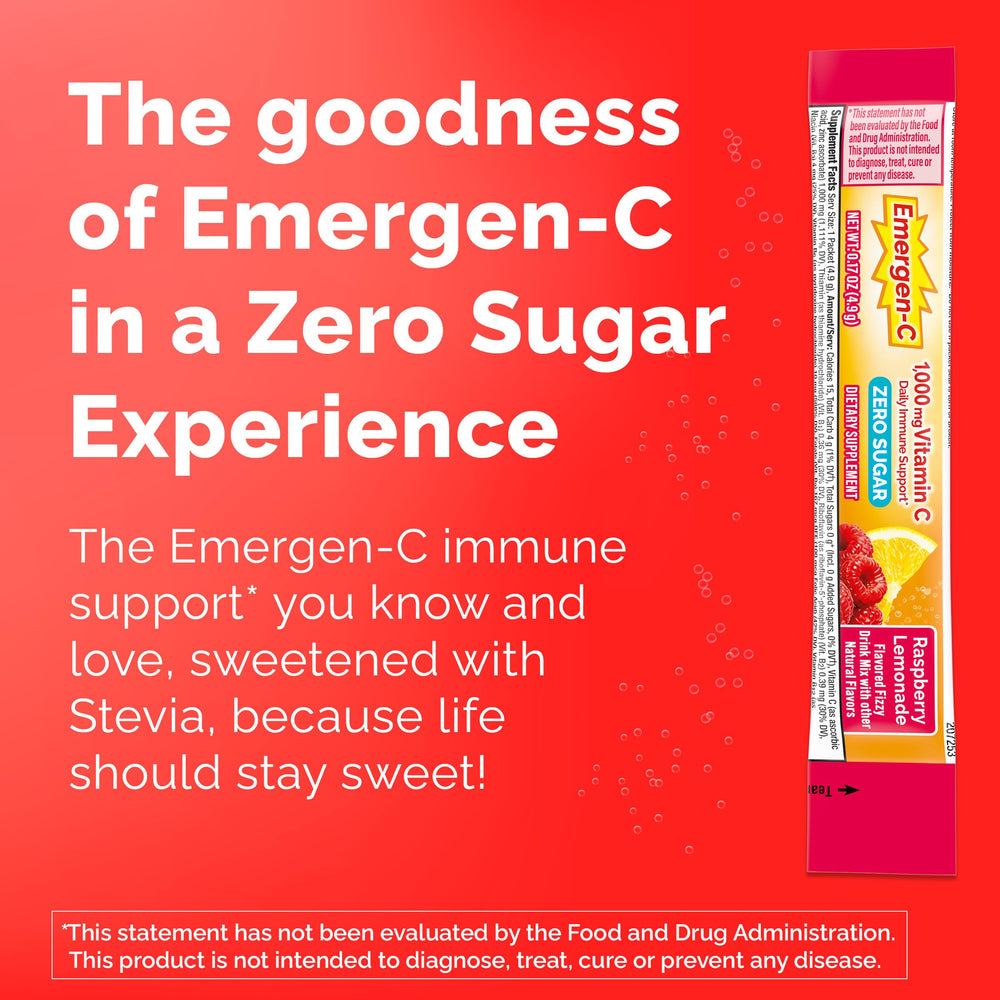 Emergen-C single packet close-up highlighting convenient single-serve use