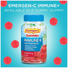 Close-up of Emergen-C raspberry gummies highlighting bright color and tasty appeal