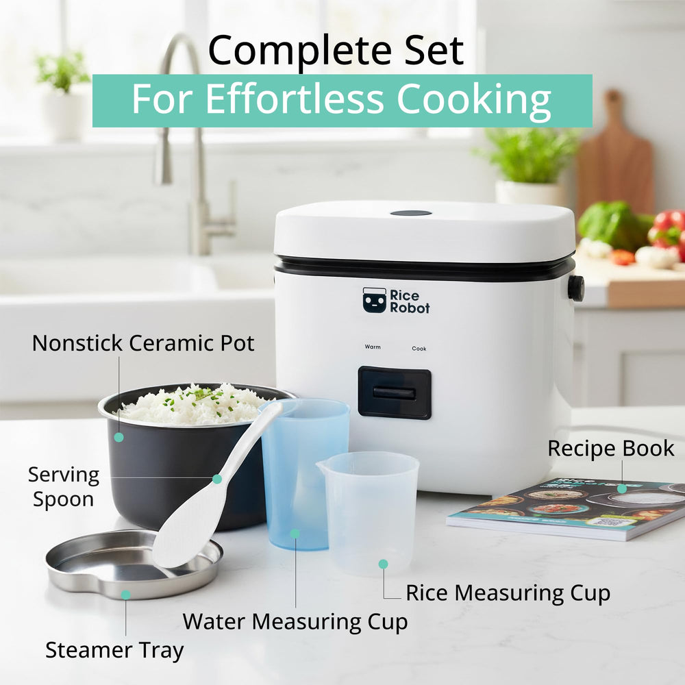 EMSON Rice Robot lid and control panel close-up demonstrating simple click-and-cook operation