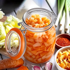Encheng jar filled with pickles demonstrating airtight preservation and presentation