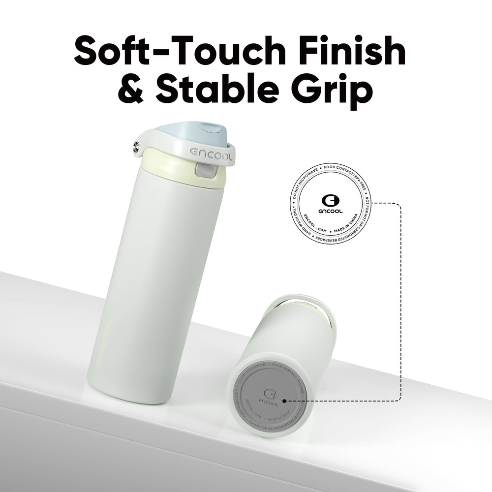 ENCOOL tucked into backpack pocket showing bag-safe design and no leaks