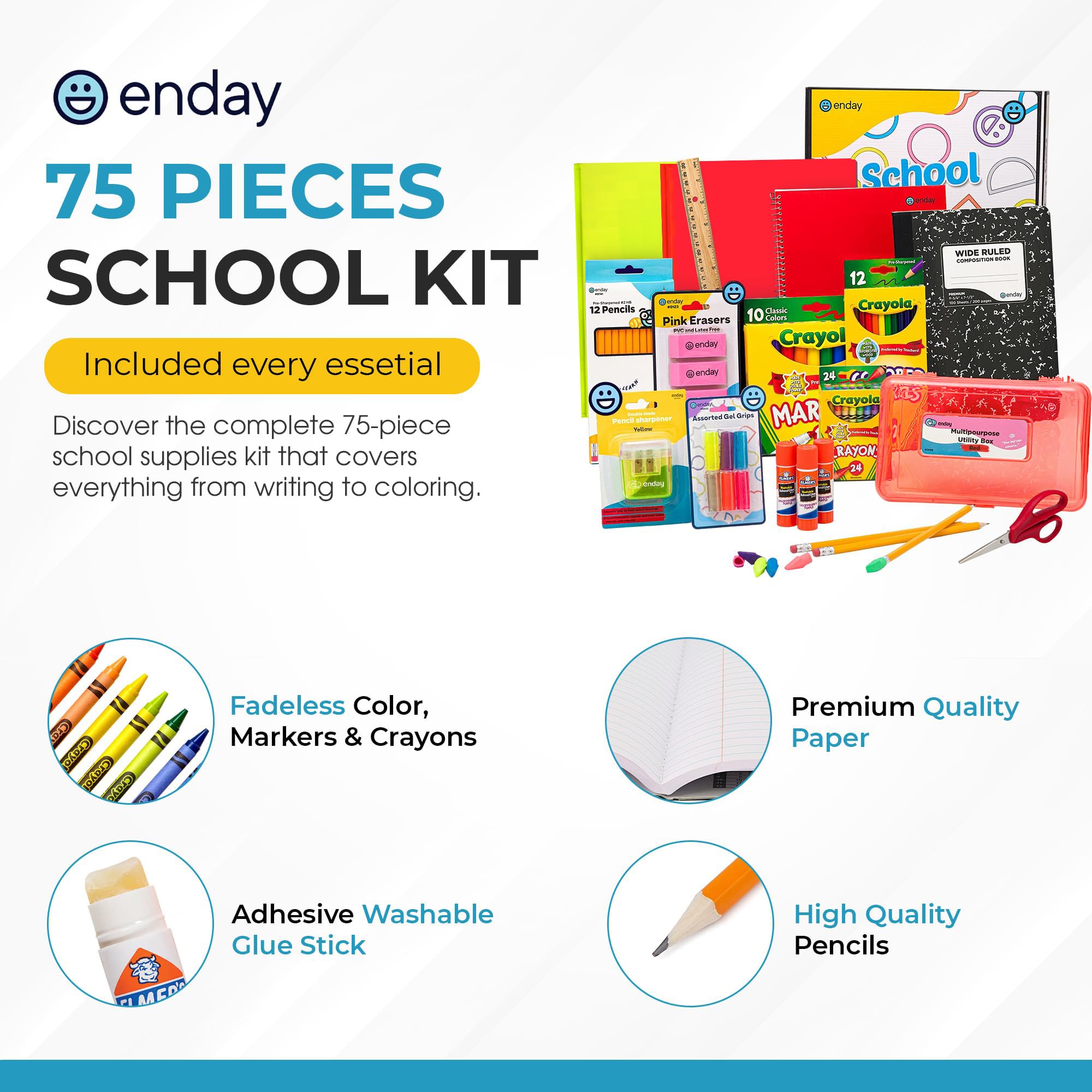 Enday pencil grips and erasers detail showing comfort and reduced hand fatigue