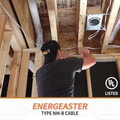 energeaster cable routed through wall cavity demonstrating tidy indoor installation