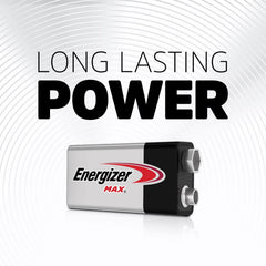 Single Energizer 9V battery upright highlighting brand reliability