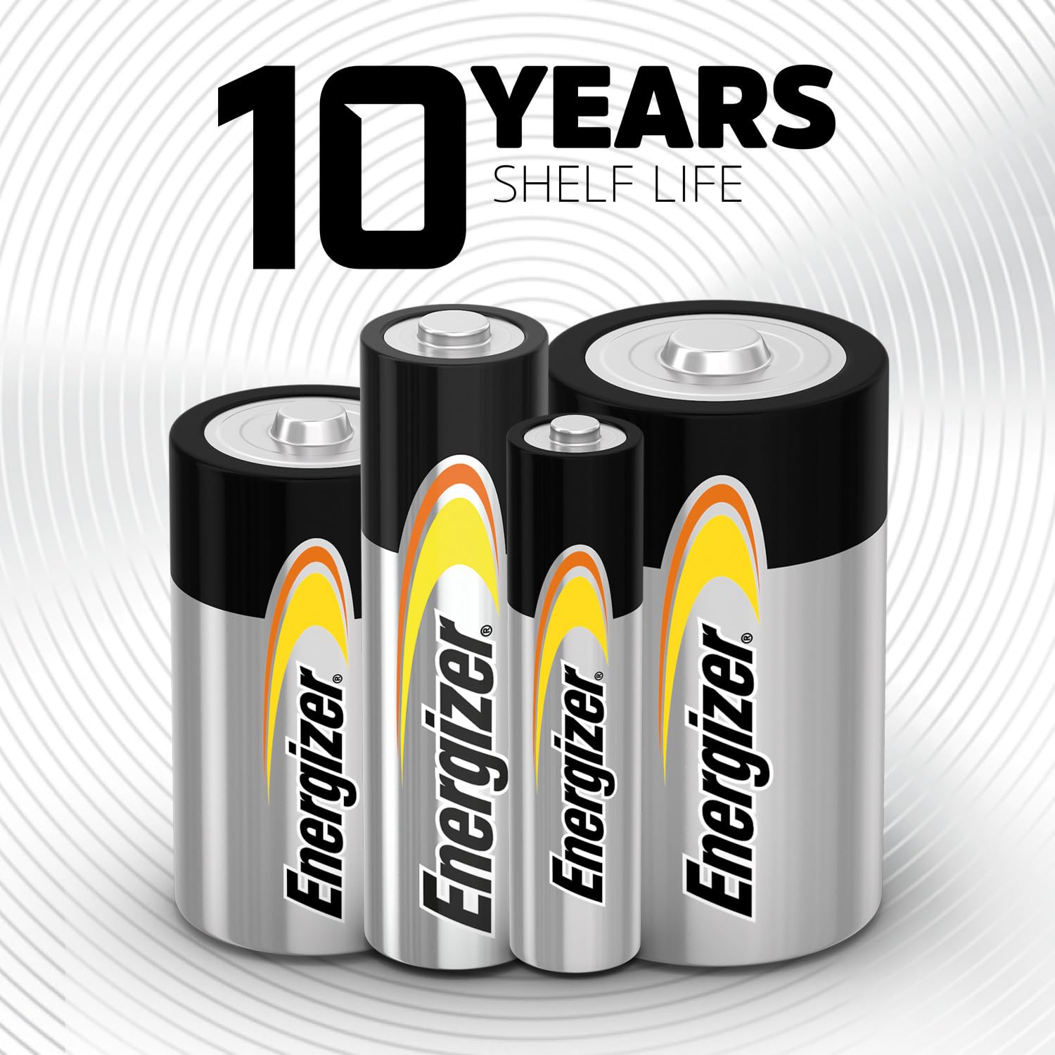 Energizer AA label close-up noting recycled steel content for eco benefit