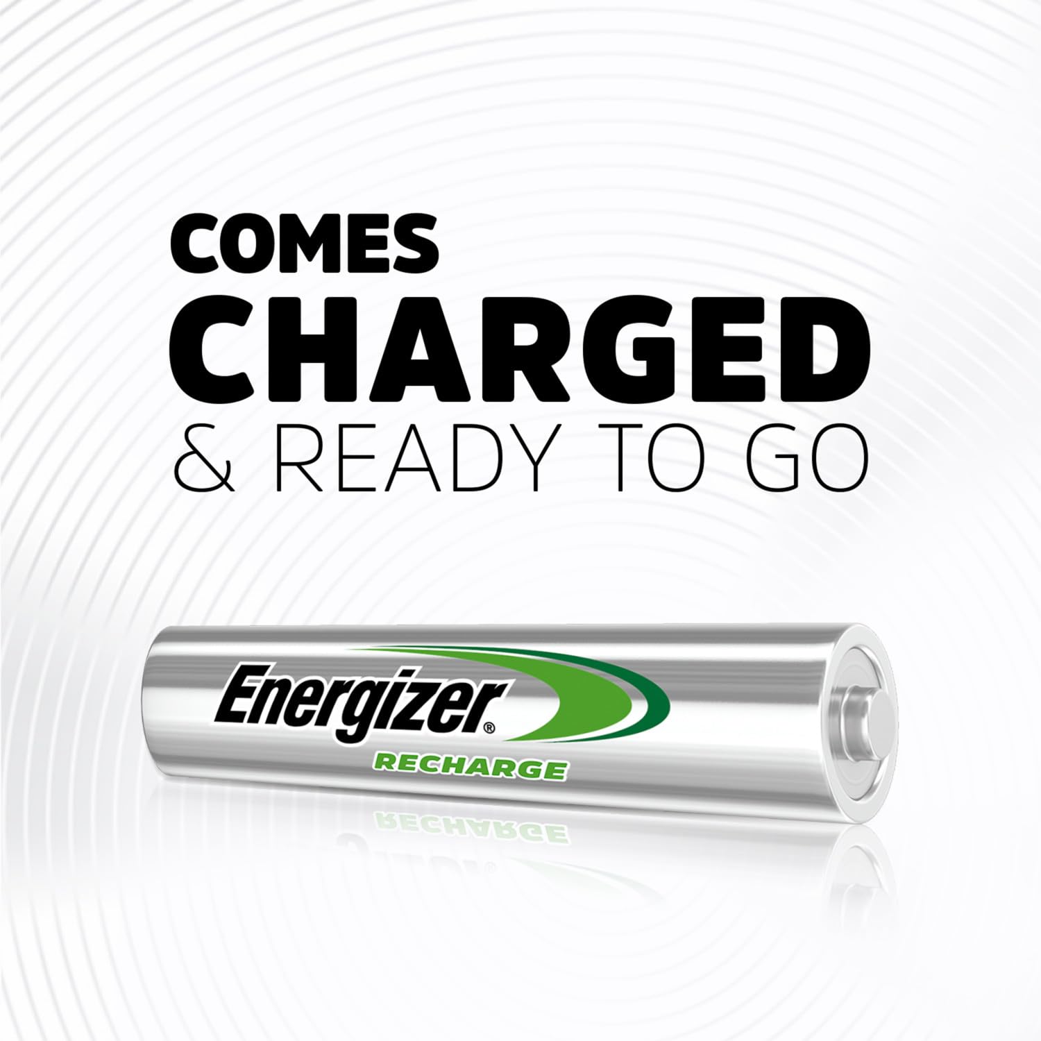 Energizer AAA stacked to highlight brand label and recycled-material claim
