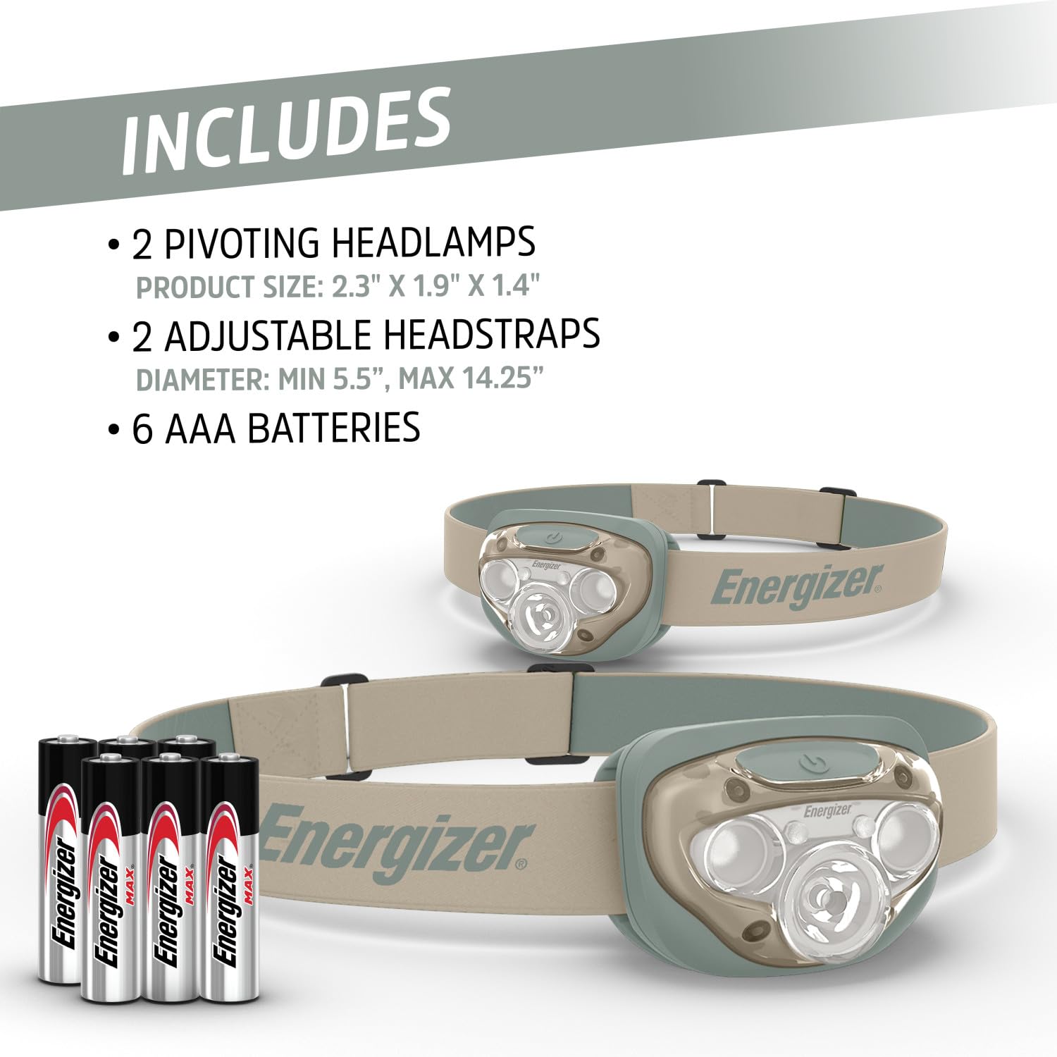 Energizer two-pack with AAA batteries included for immediate use