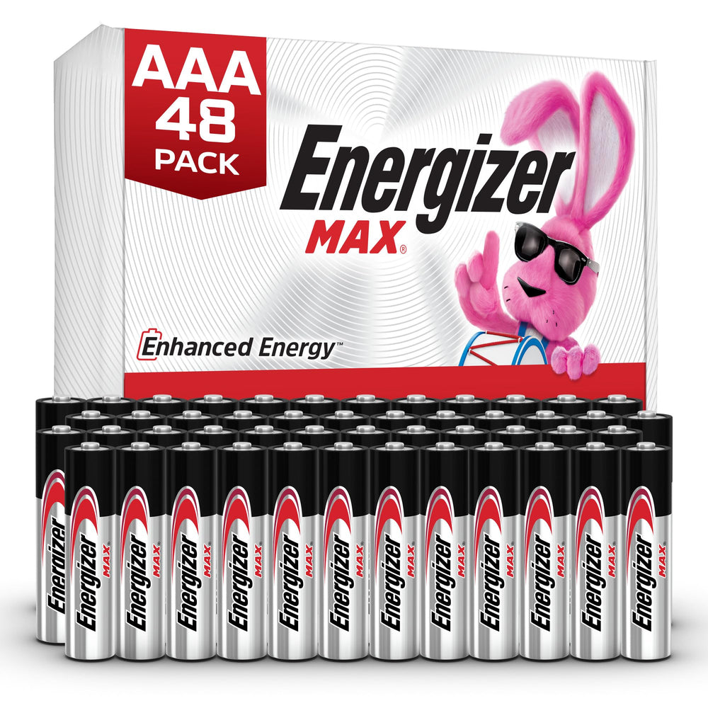 Energizer MAX front packaging showing 48-count benefit