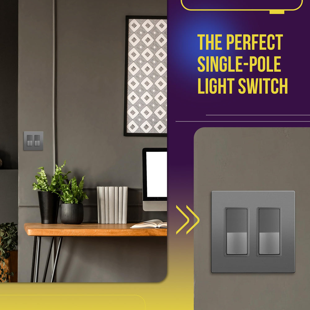 ENERLITES switch paired with decorator wall plate showing compatibility and clean fit