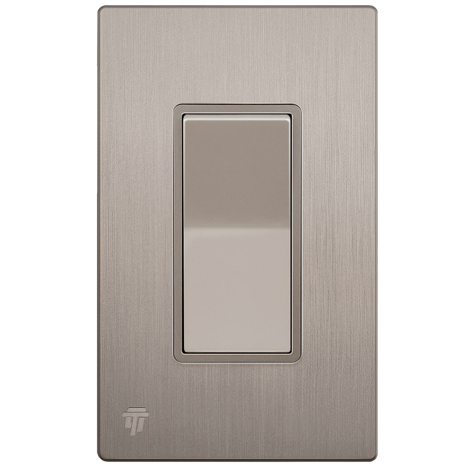 ENERLITES front view brushed nickel switch showing sleek finish and clean lines