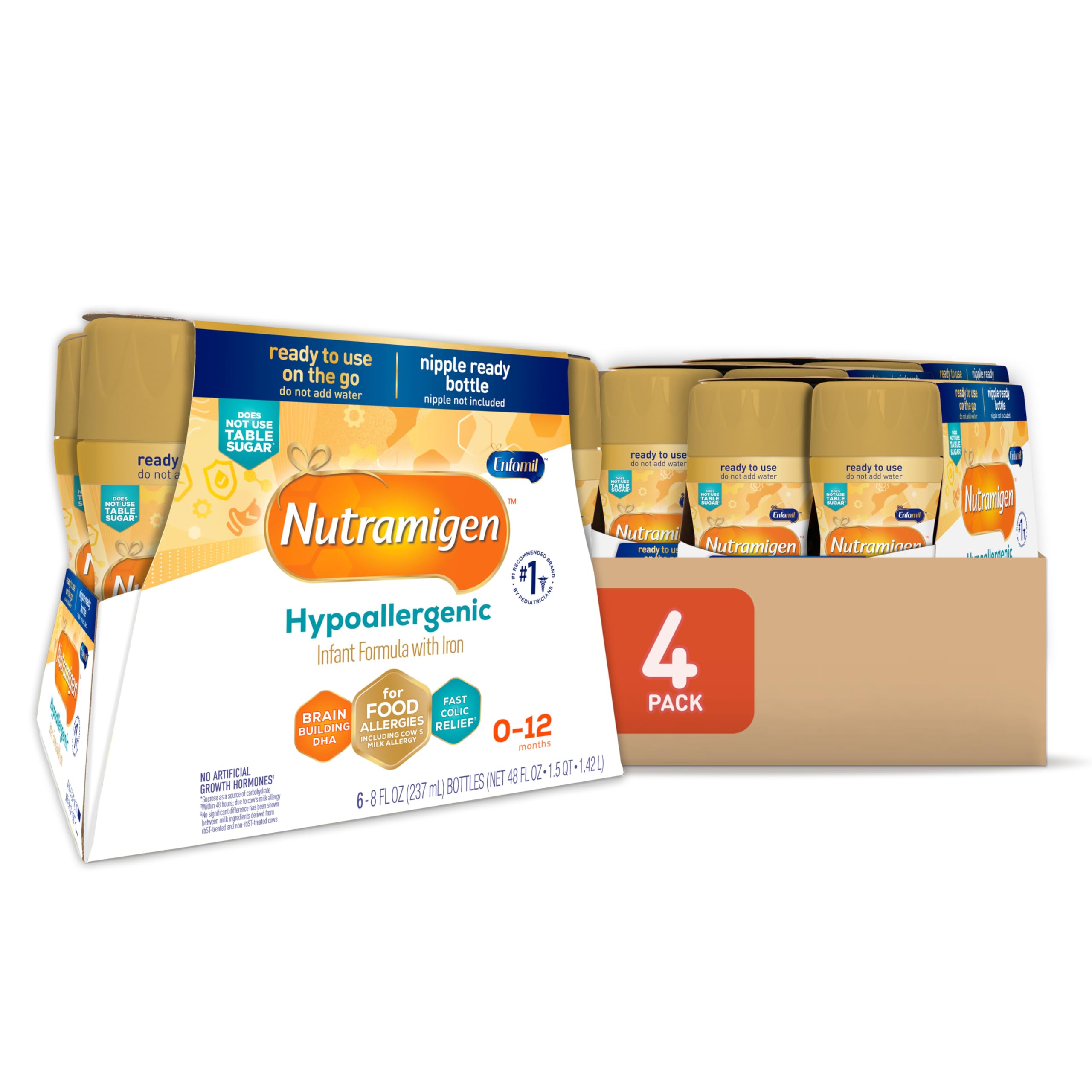 Enfamil Nutramigen front packaging showing hypoallergenic benefit