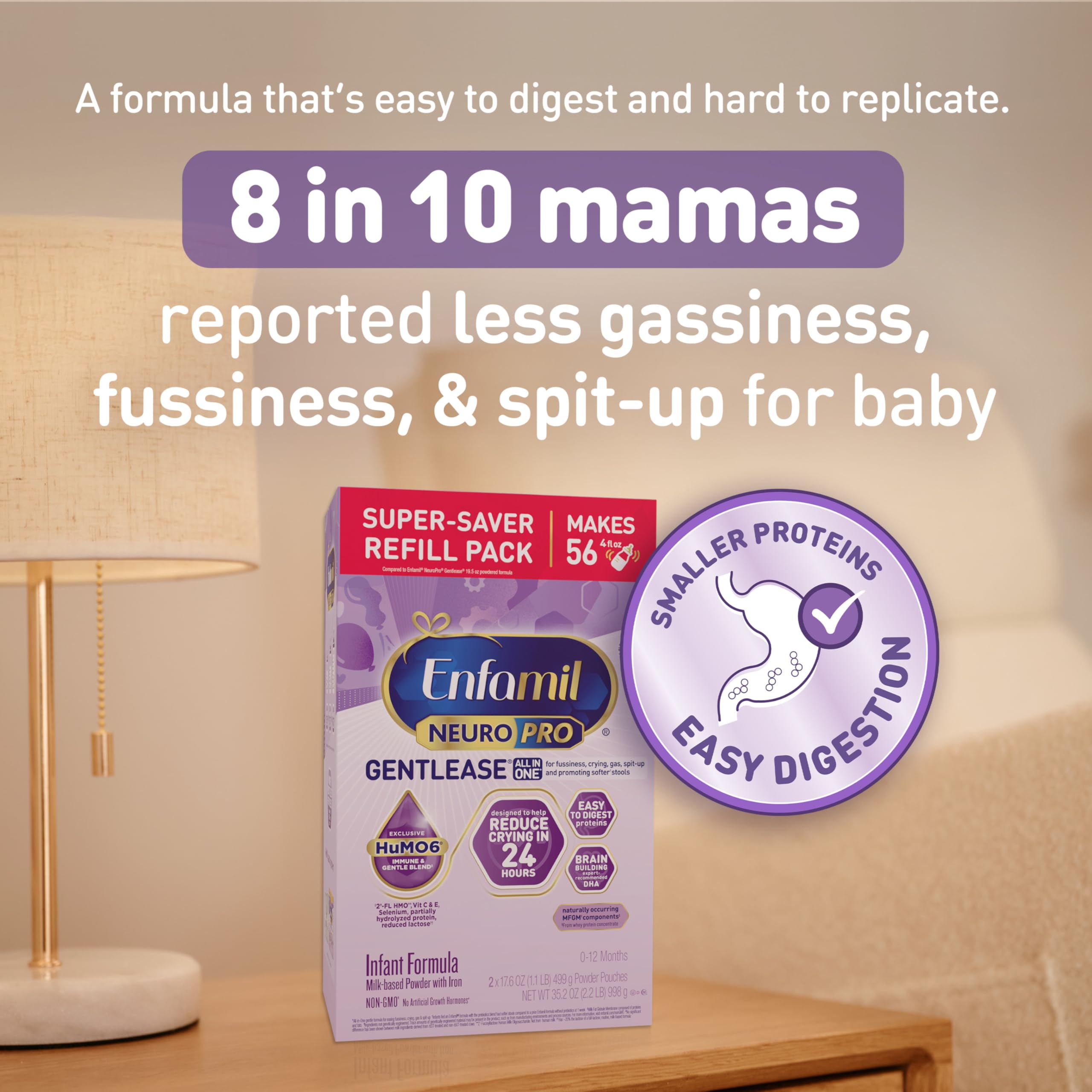 Close-up of Enfamil powder texture emphasizing smooth mixability