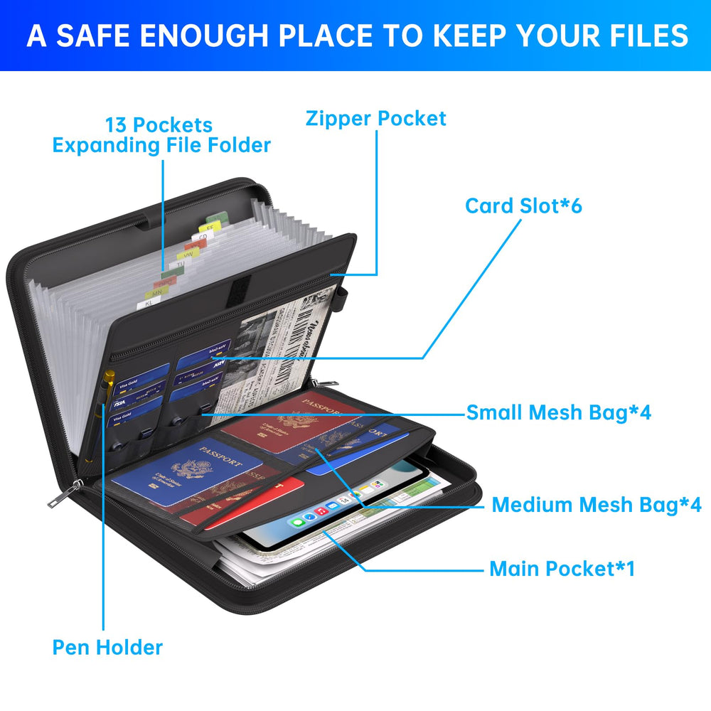 ENGPOW zipper pocket filled with passport and USB drive for secure small-item storage on the go