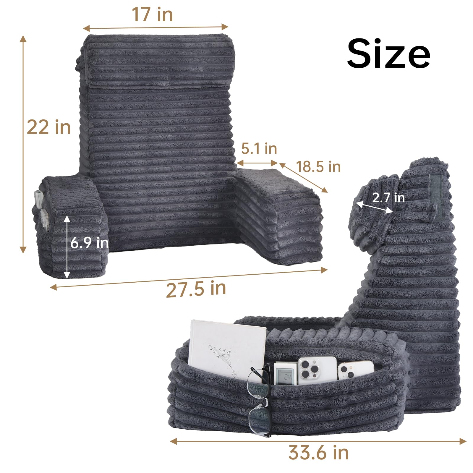 ENITYA close image of armrests and large pockets keeping essentials within reach