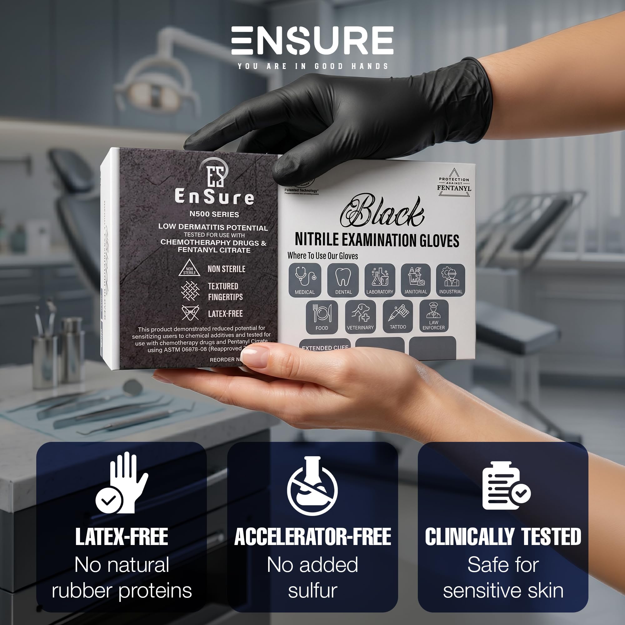 Ensure glove being stretched to show flexibility and puncture resistance
