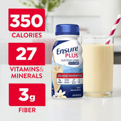 Close-up of Ensure shake texture in glass showing smooth consistency