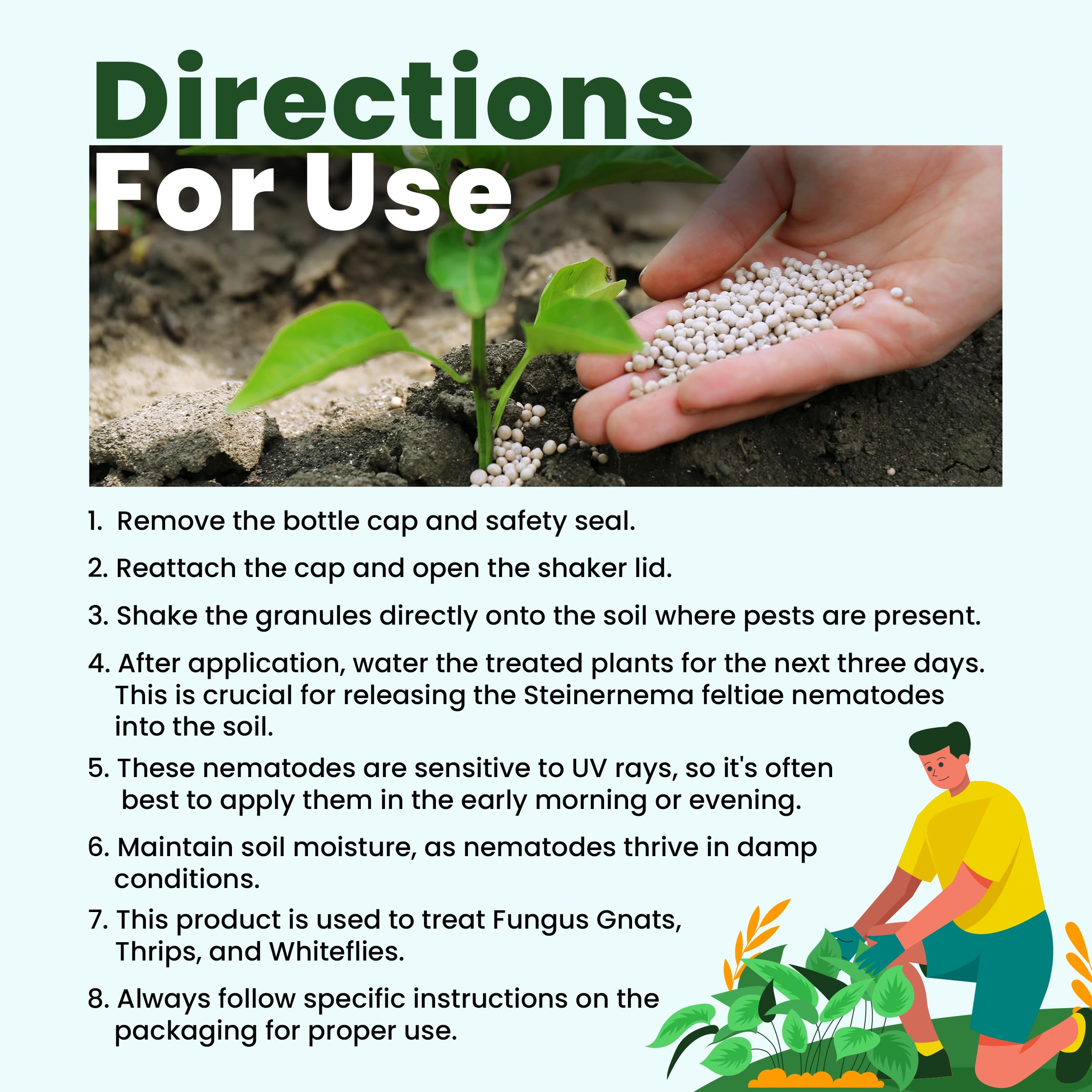 The Environmental Factor NemaKnights being shaken onto potting soil for easy application benefit