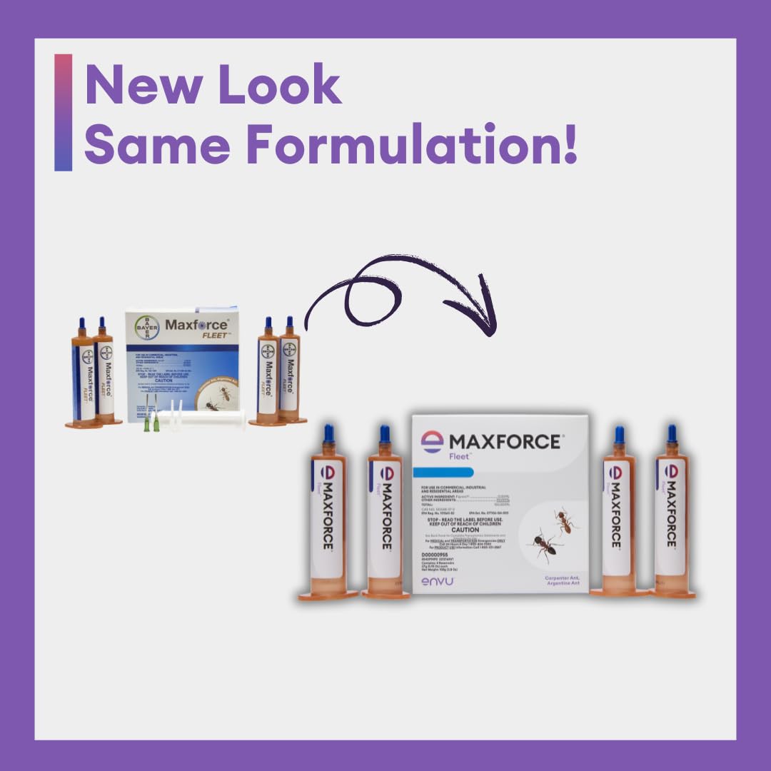 Envu Maxforce Fleet single syringe close-up for precise, mess-free application