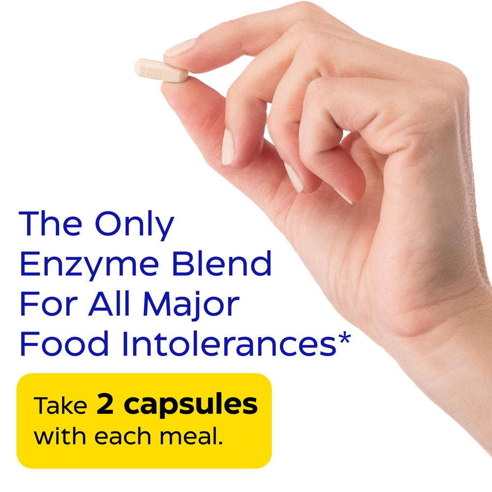 Enzymedica Digest Spectrum capsule in hand showing scale and suggested single-meal serving