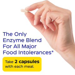 Enzymedica Digest Spectrum capsule in hand showing scale and suggested single-meal serving