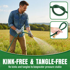 EOOIO hose flexing in hand to show kink-resistant flexibility and easy control